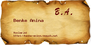 Benke Anina névjegykártya